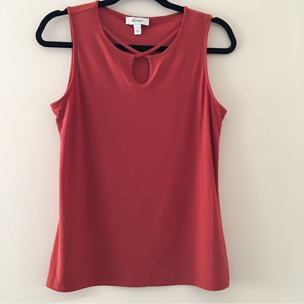 NINE WEST Rust Red Sleeveless Top | Size Small